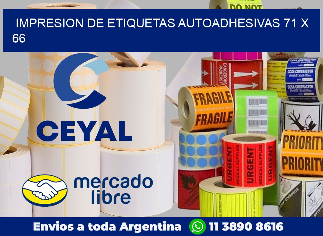 Impresion de etiquetas autoadhesivas 71 x 66