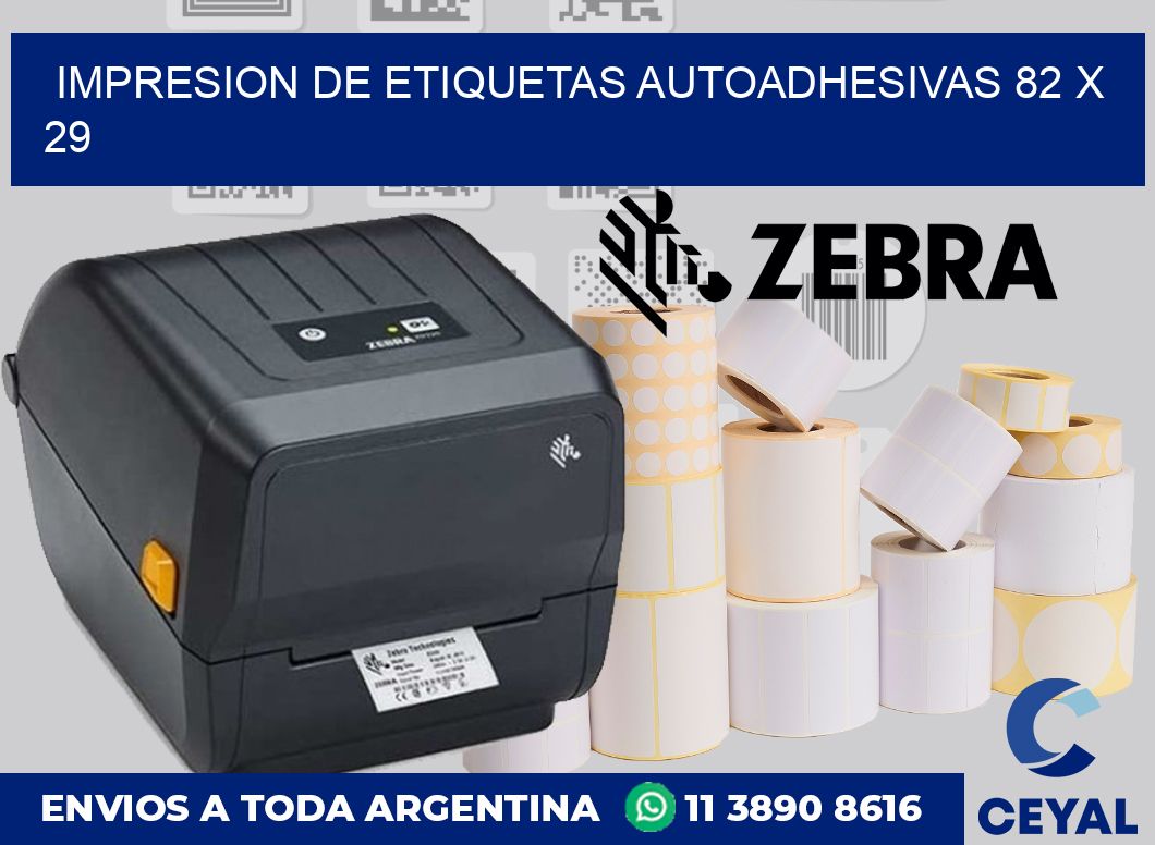 Impresion de etiquetas autoadhesivas 82 x 29