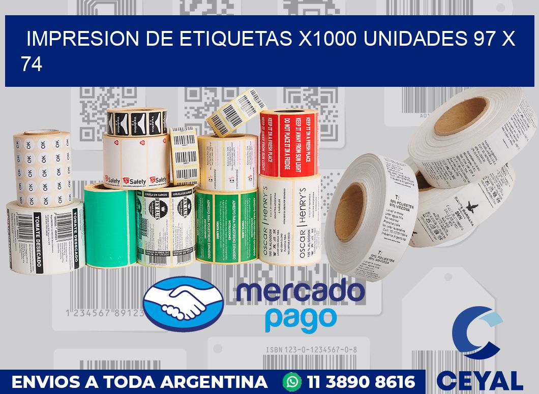 Impresion de etiquetas x1000 unidades 97 x 74