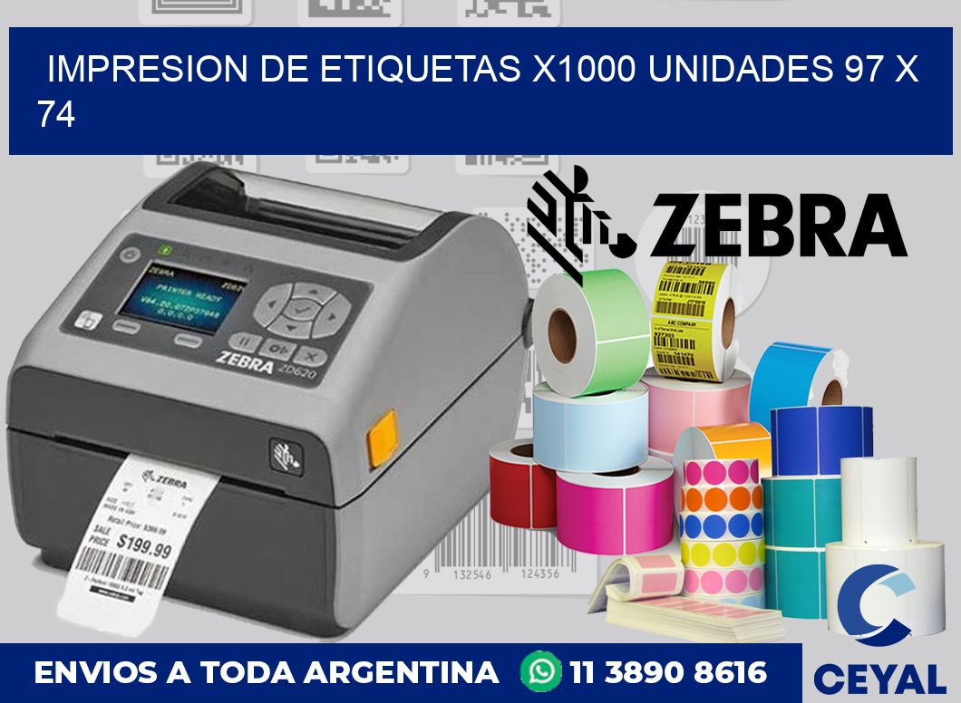 Impresion de etiquetas x1000 unidades 97 x 74