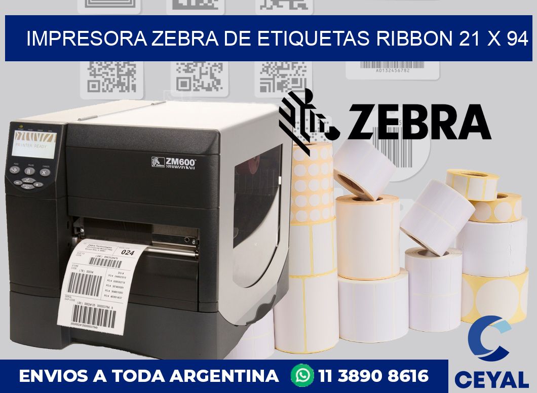 Impresora Zebra de etiquetas ribbon 21 x 94