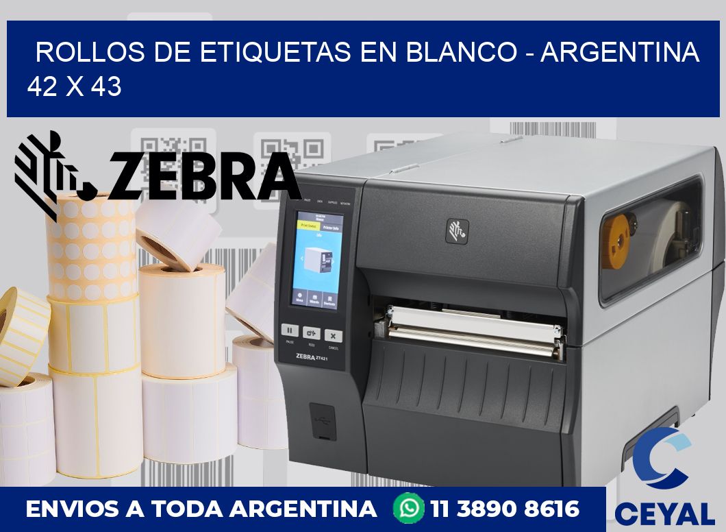 Rollos de etiquetas en blanco – Argentina 42 x 43