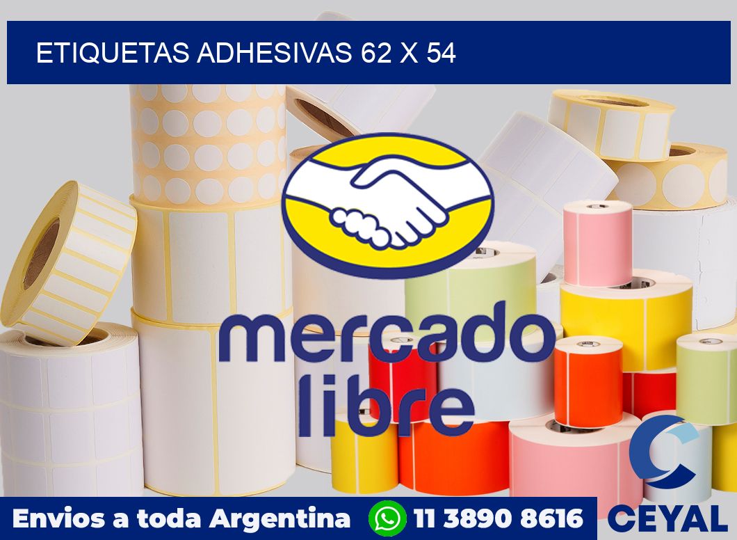etiquetas adhesivas 62 x 54