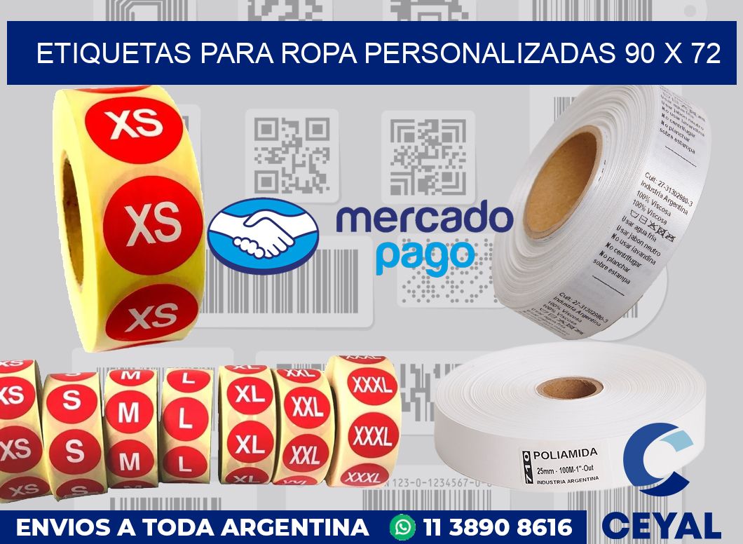 etiquetas para ropa personalizadas 90 x 72