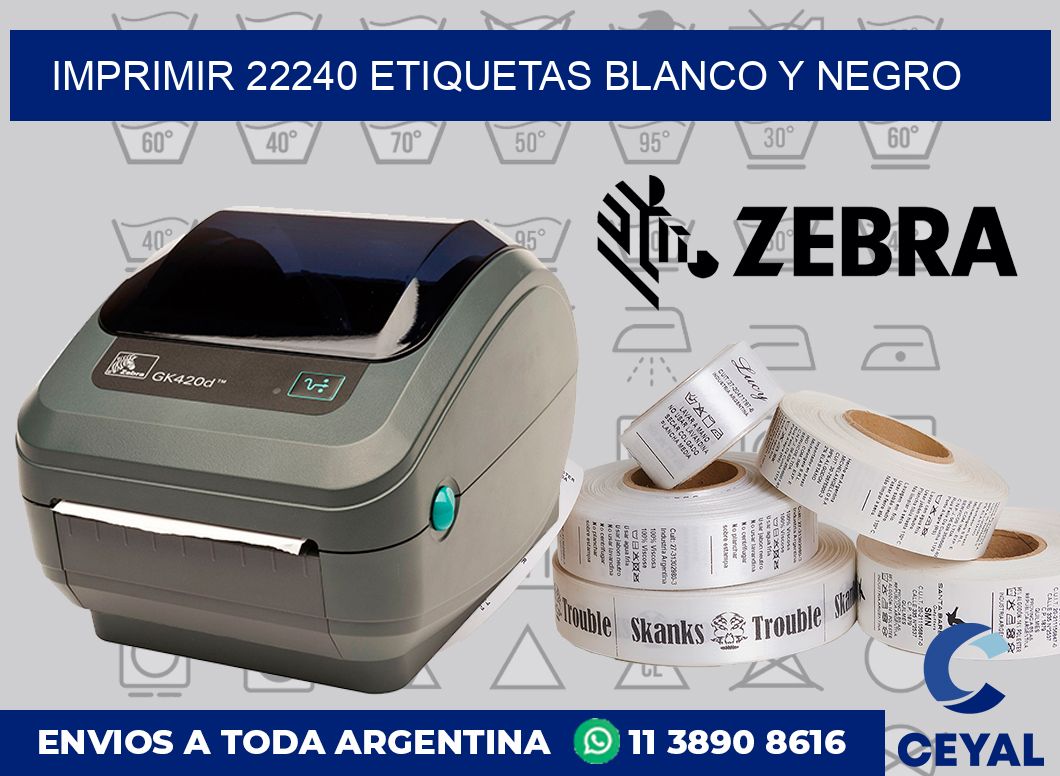 imprimir 22240 etiquetas blanco y negro