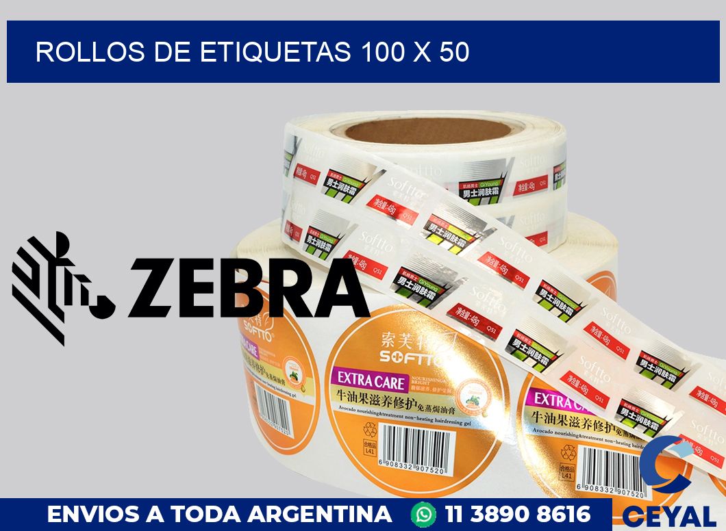 rollos de etiquetas 100 x 50
