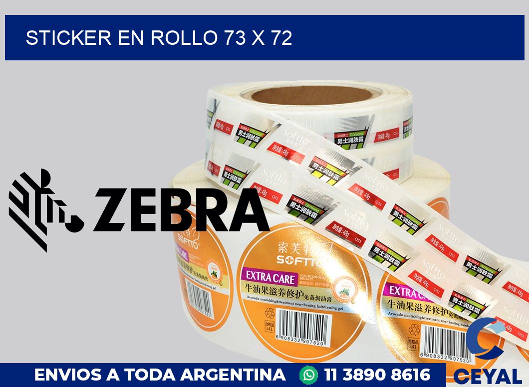 sticker en rollo 73 x 72