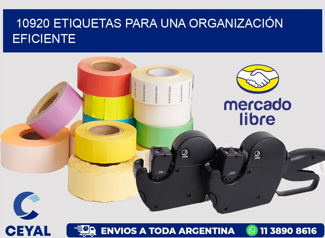 10920 ETIQUETAS PARA UNA ORGANIZACIÓN EFICIENTE