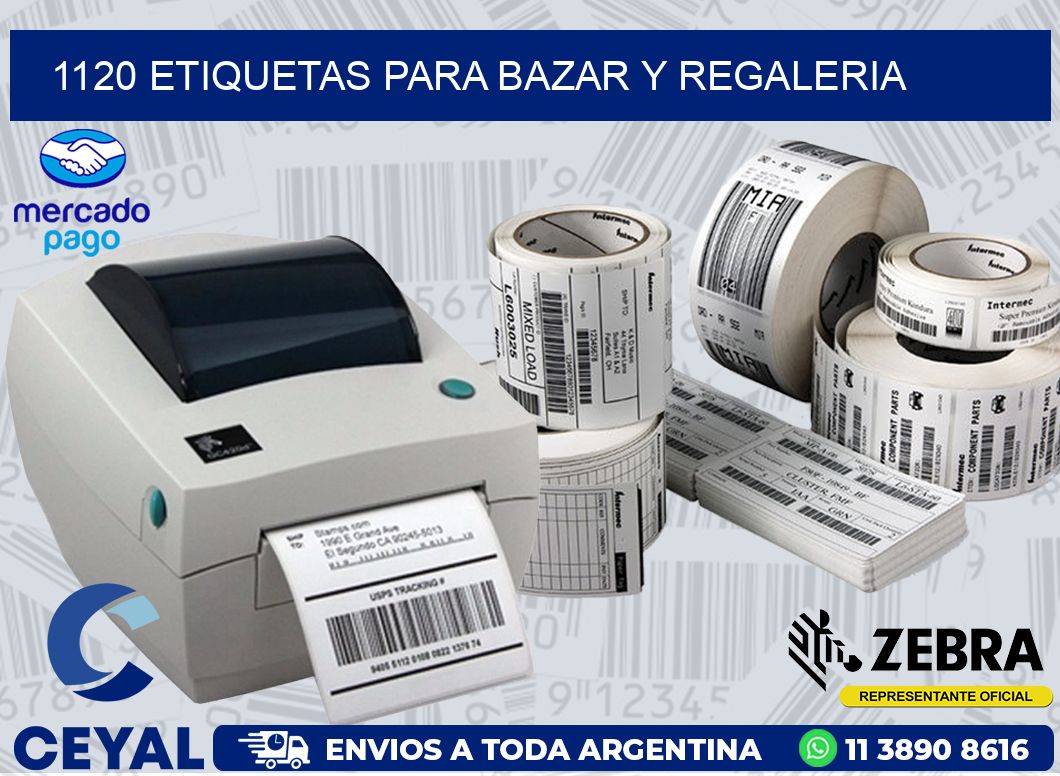 1120 ETIQUETAS PARA BAZAR Y REGALERIA