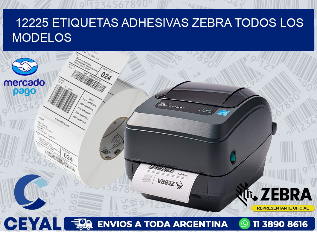 12225 ETIQUETAS ADHESIVAS ZEBRA TODOS LOS MODELOS