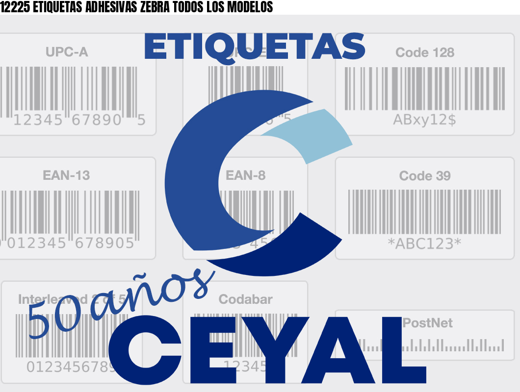 12225 ETIQUETAS ADHESIVAS ZEBRA TODOS LOS MODELOS