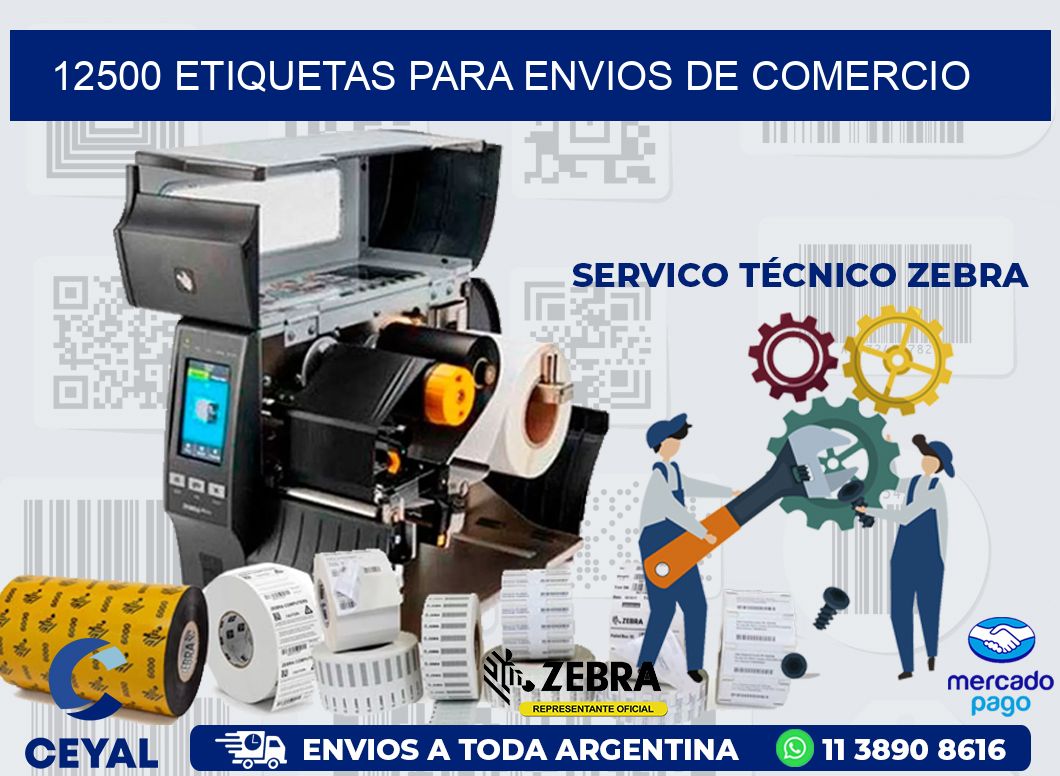 12500 ETIQUETAS PARA ENVIOS DE COMERCIO