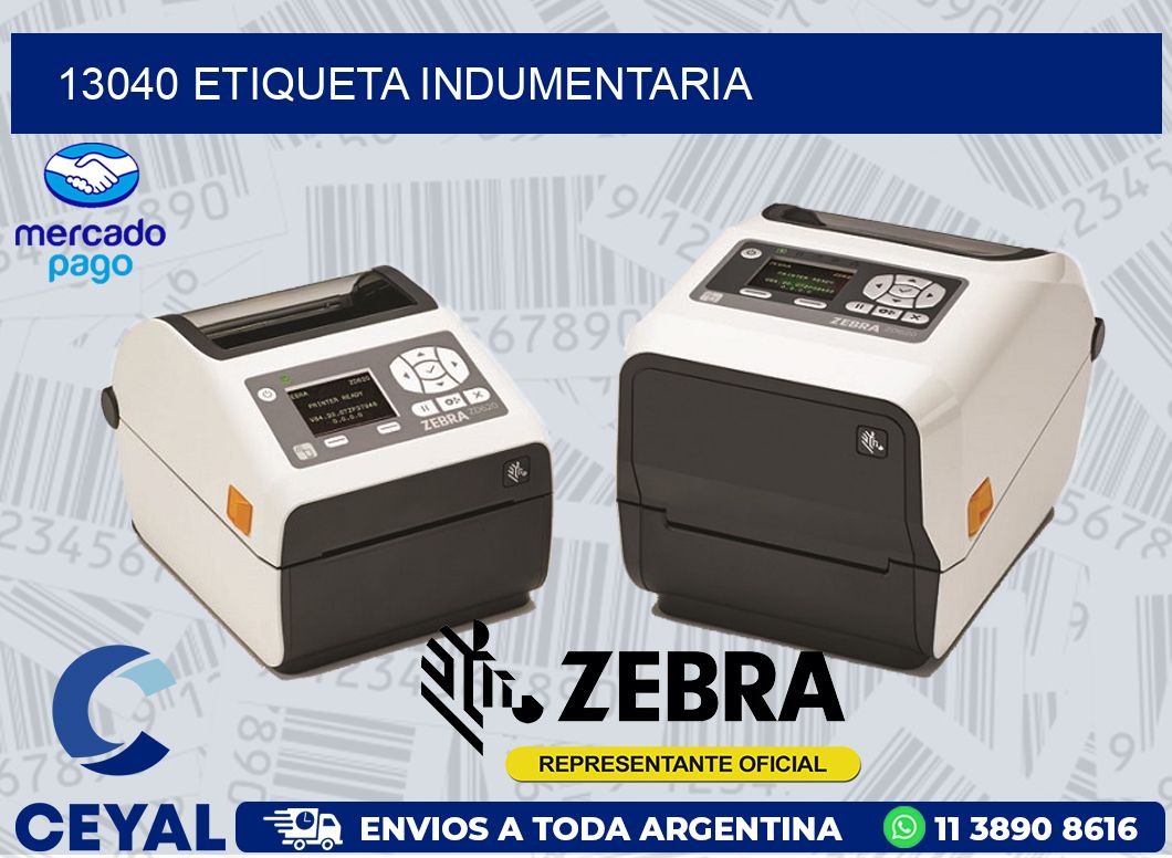 13040 ETIQUETA INDUMENTARIA