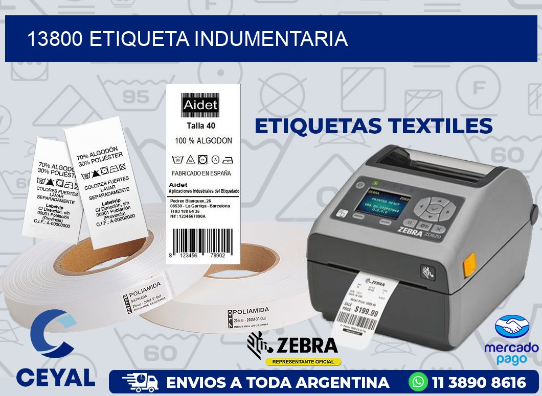 13800 ETIQUETA INDUMENTARIA