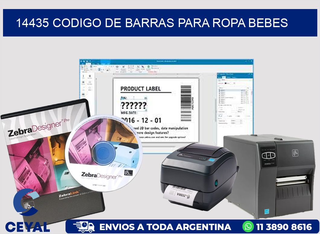 14435 CODIGO DE BARRAS PARA ROPA BEBES