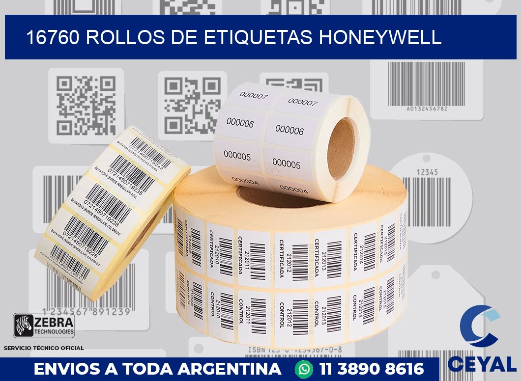 16760 ROLLOS DE ETIQUETAS HONEYWELL