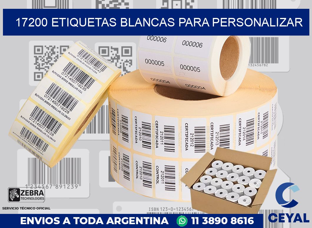 17200 ETIQUETAS BLANCAS PARA PERSONALIZAR