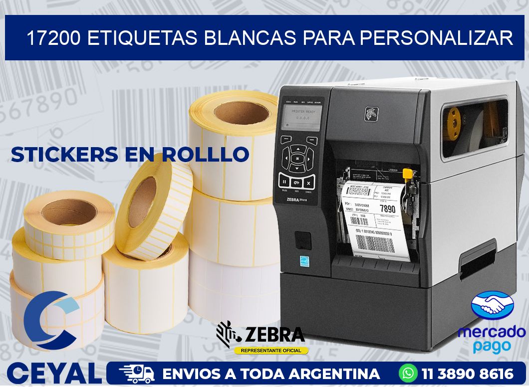 17200 ETIQUETAS BLANCAS PARA PERSONALIZAR