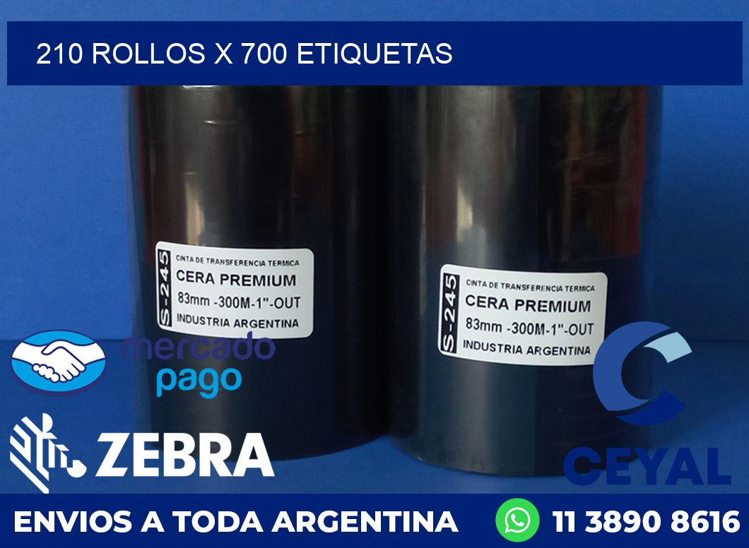 210 ROLLOS X 700 ETIQUETAS