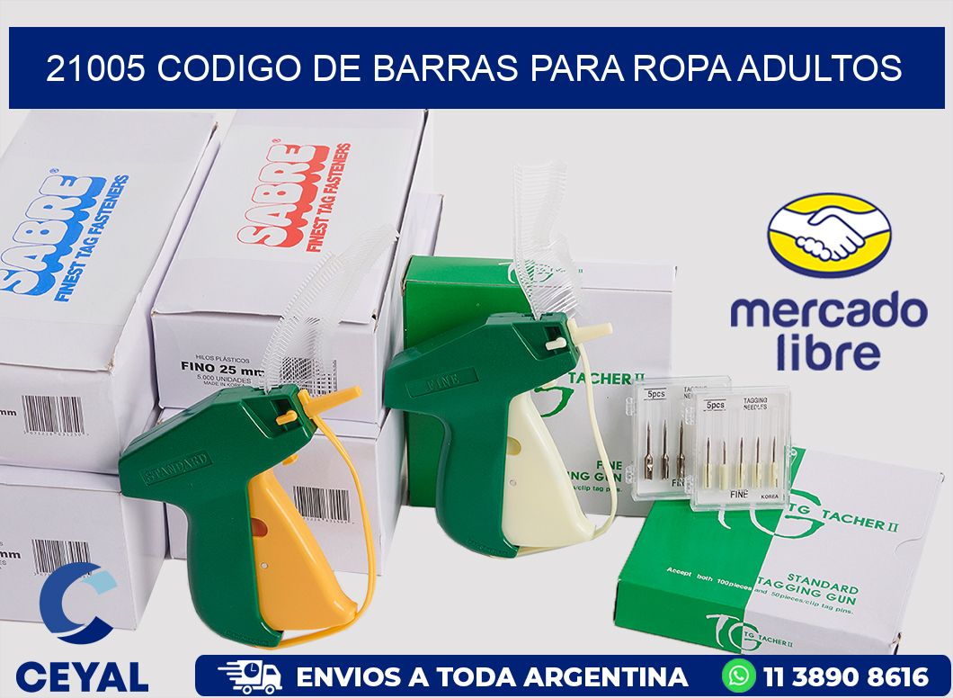 21005 CODIGO DE BARRAS PARA ROPA ADULTOS