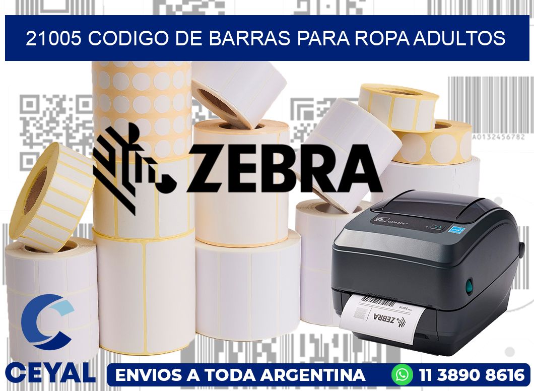21005 CODIGO DE BARRAS PARA ROPA ADULTOS
