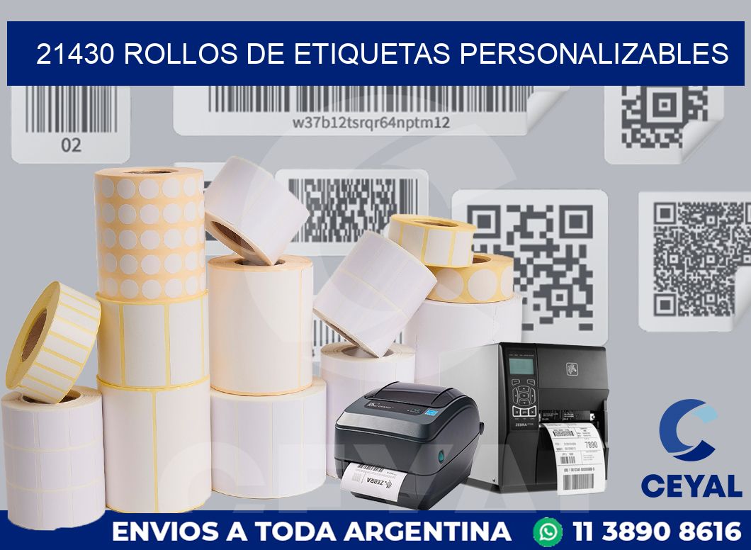 21430 ROLLOS DE ETIQUETAS PERSONALIZABLES