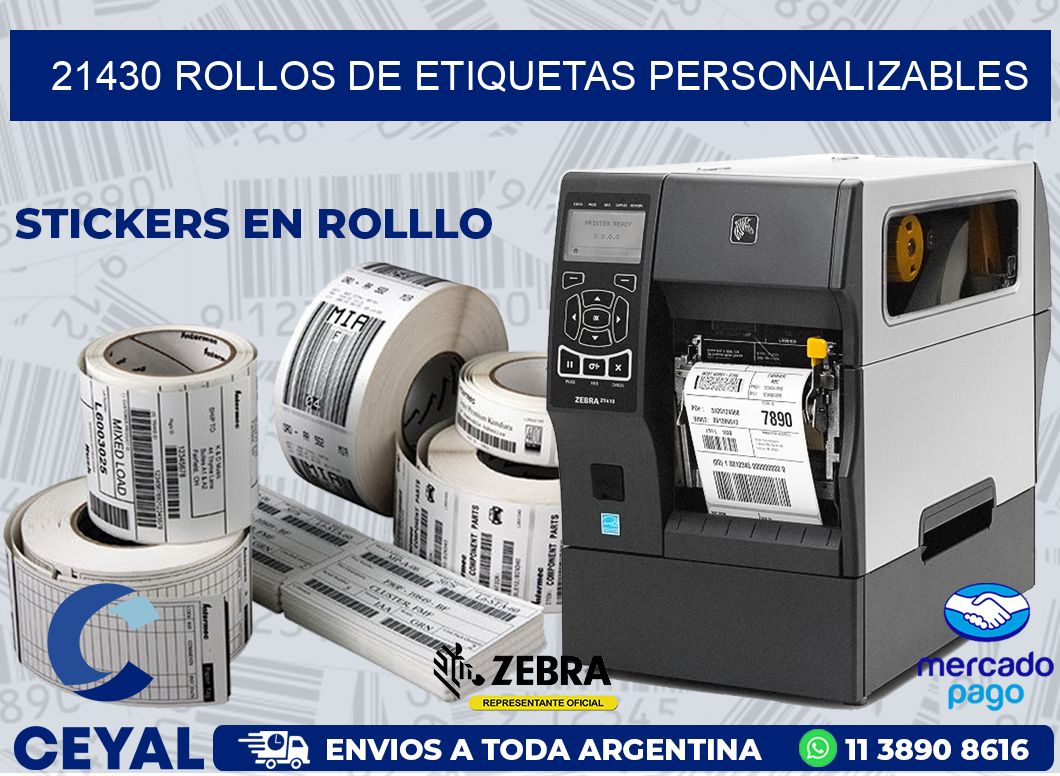 21430 ROLLOS DE ETIQUETAS PERSONALIZABLES