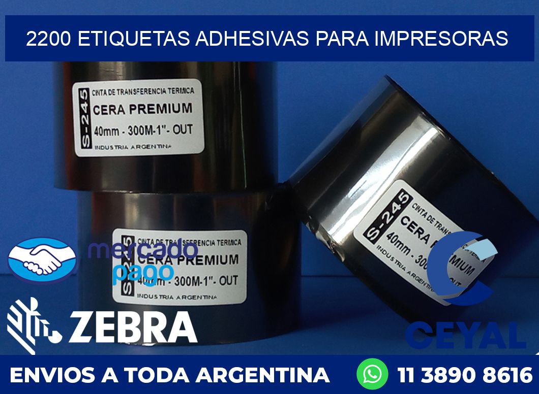 2200 ETIQUETAS ADHESIVAS PARA IMPRESORAS