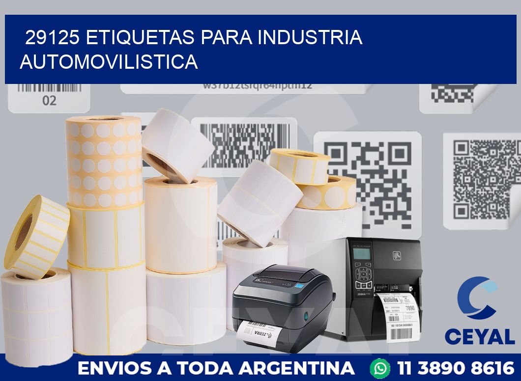 29125 ETIQUETAS PARA INDUSTRIA AUTOMOVILISTICA