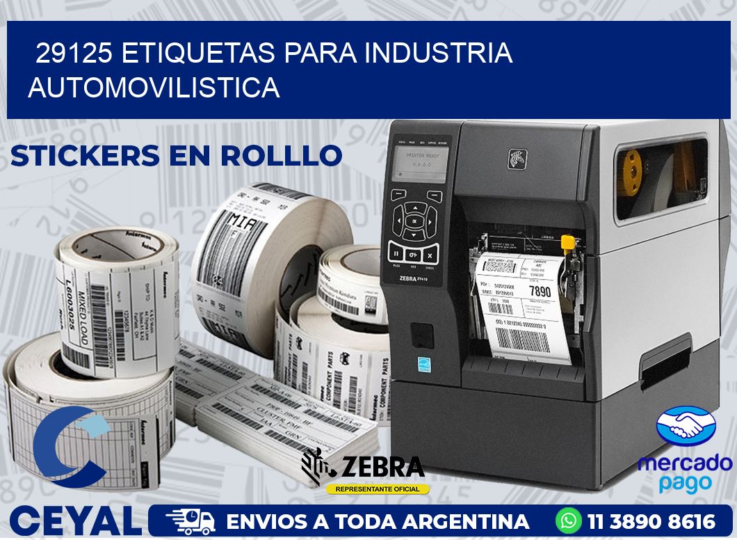 29125 ETIQUETAS PARA INDUSTRIA AUTOMOVILISTICA