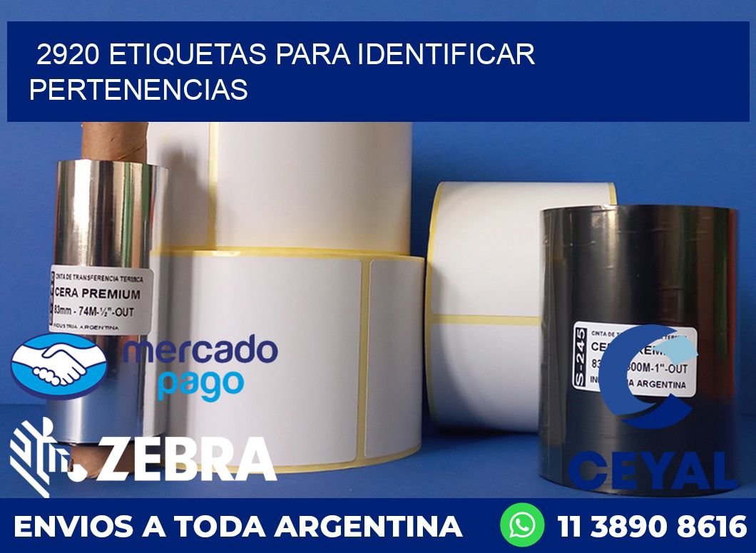 2920 ETIQUETAS PARA IDENTIFICAR PERTENENCIAS