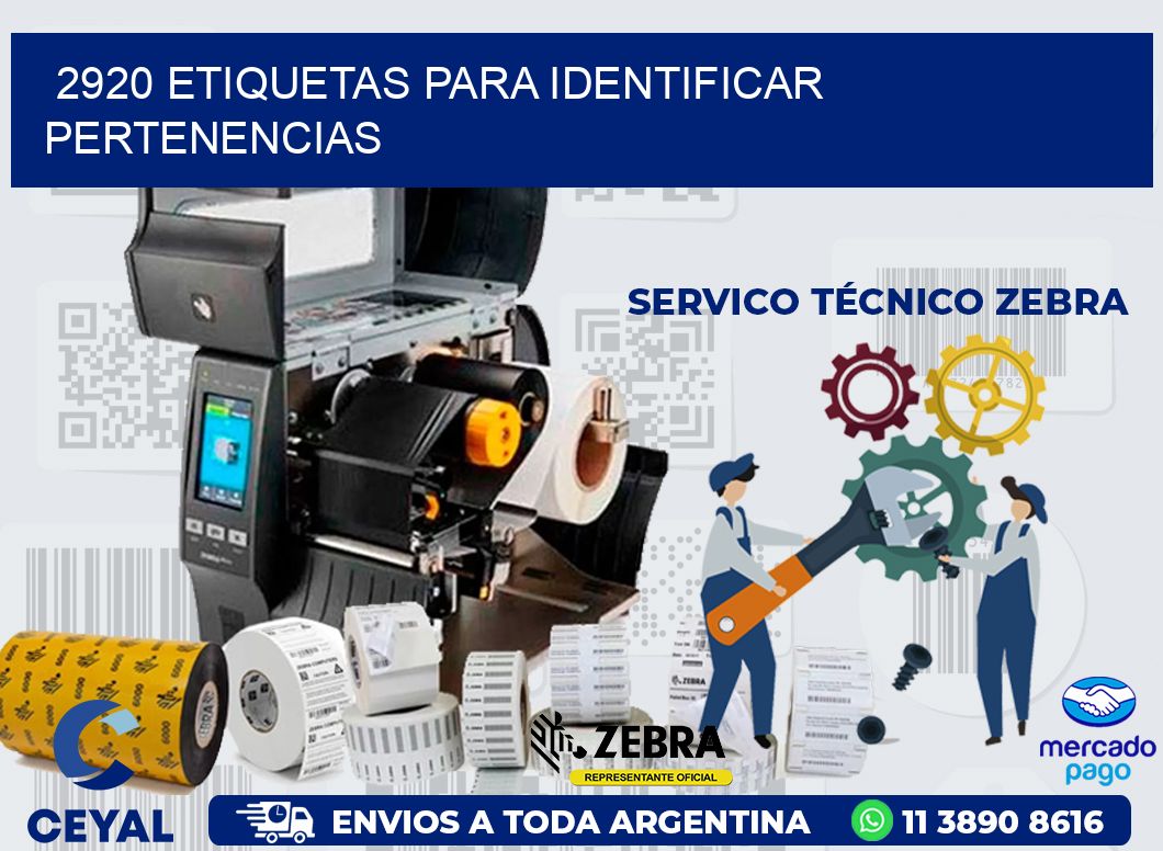 2920 ETIQUETAS PARA IDENTIFICAR PERTENENCIAS