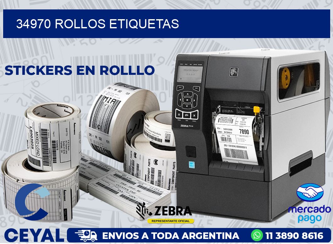 34970 ROLLOS ETIQUETAS