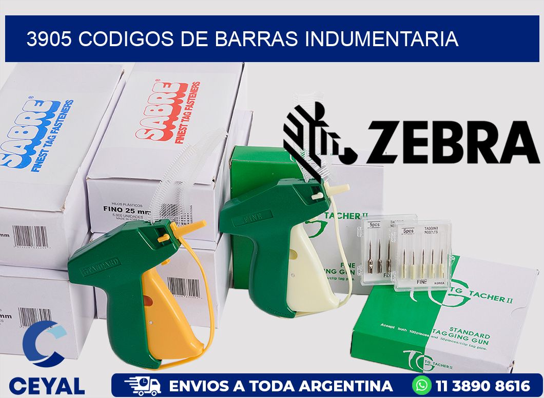 3905 CODIGOS DE BARRAS INDUMENTARIA