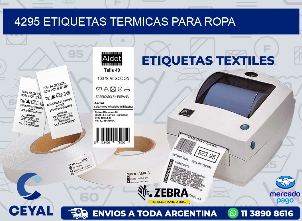 4295 ETIQUETAS TERMICAS PARA ROPA