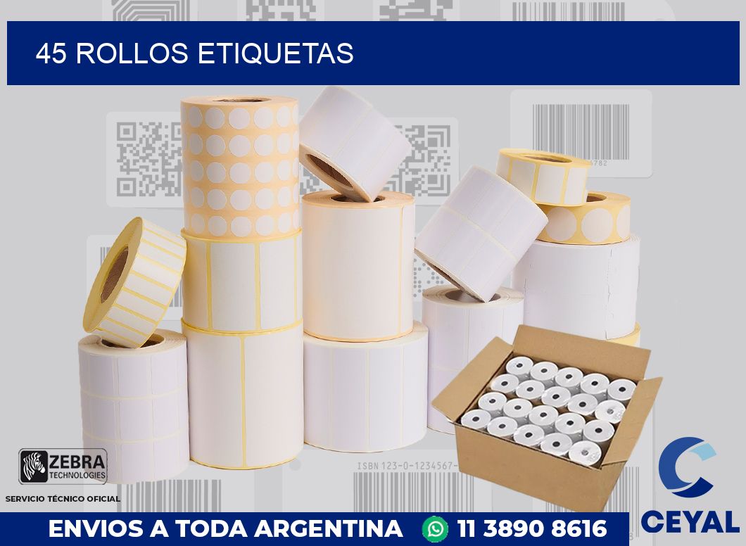 45 ROLLOS ETIQUETAS