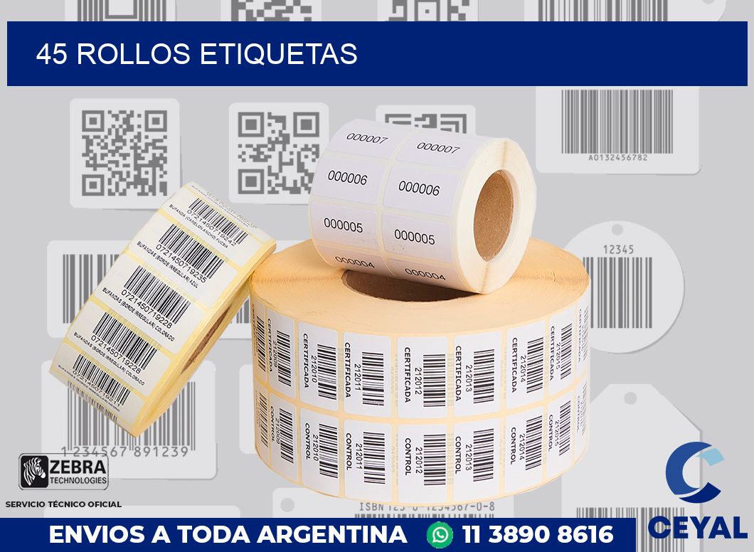 45 ROLLOS ETIQUETAS