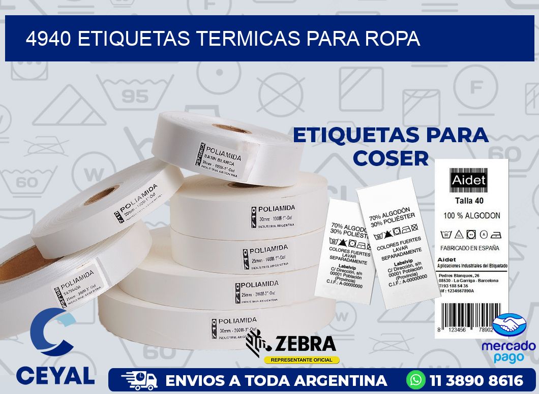 4940 ETIQUETAS TERMICAS PARA ROPA