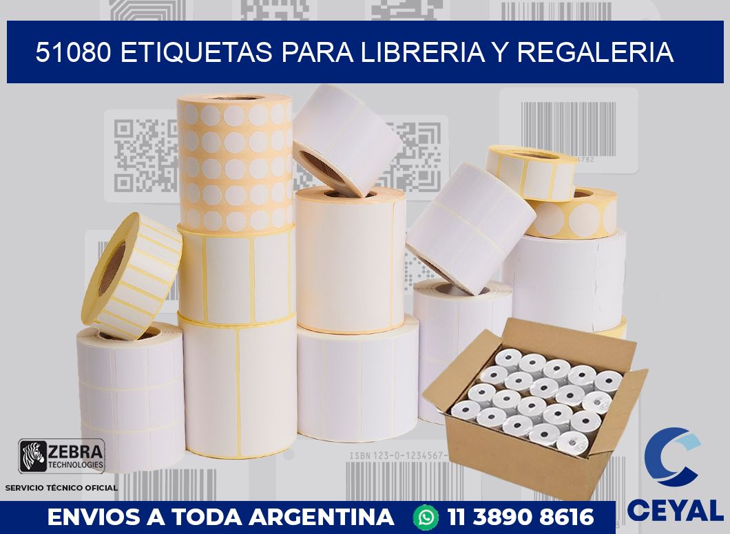 51080 ETIQUETAS PARA LIBRERIA Y REGALERIA