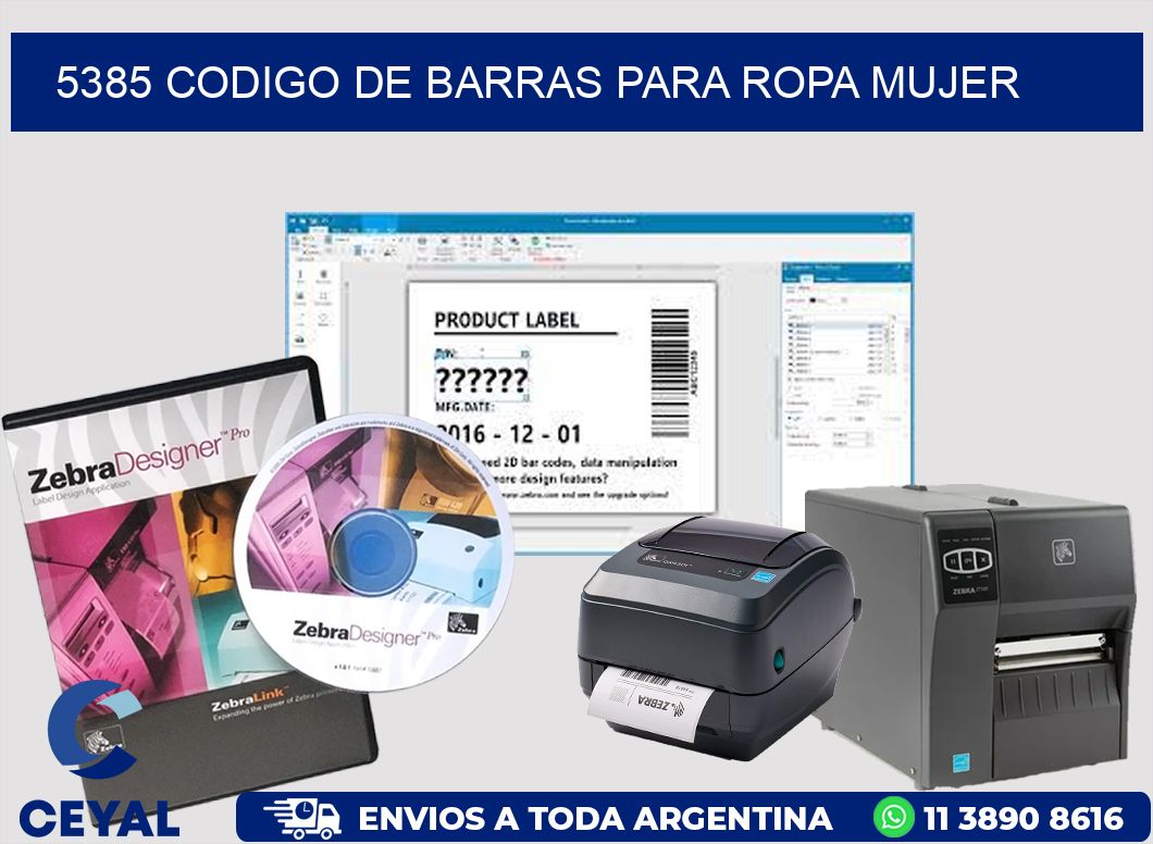 5385 CODIGO DE BARRAS PARA ROPA MUJER