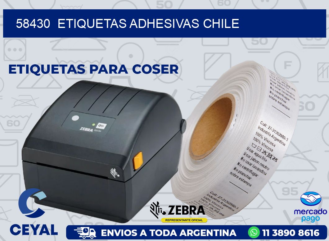 58430  ETIQUETAS ADHESIVAS CHILE