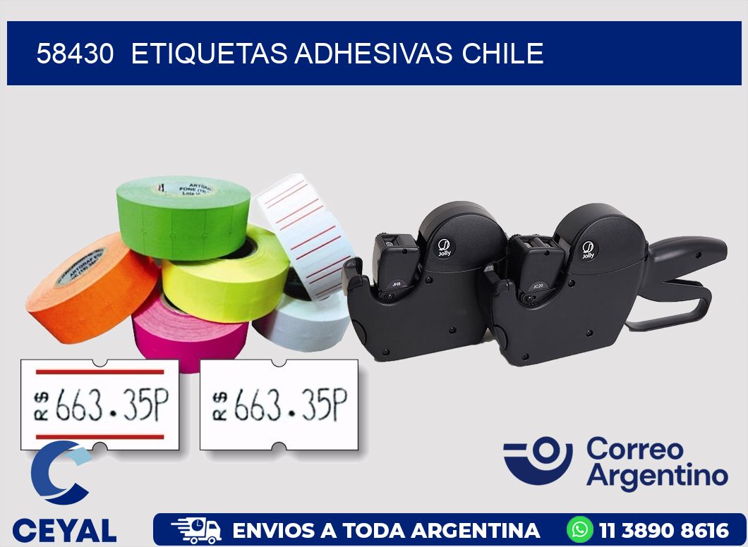 58430  ETIQUETAS ADHESIVAS CHILE
