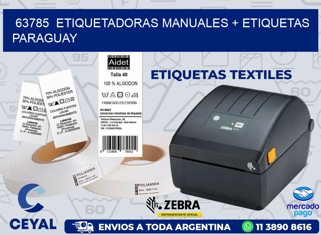 63785  ETIQUETADORAS MANUALES + ETIQUETAS PARAGUAY