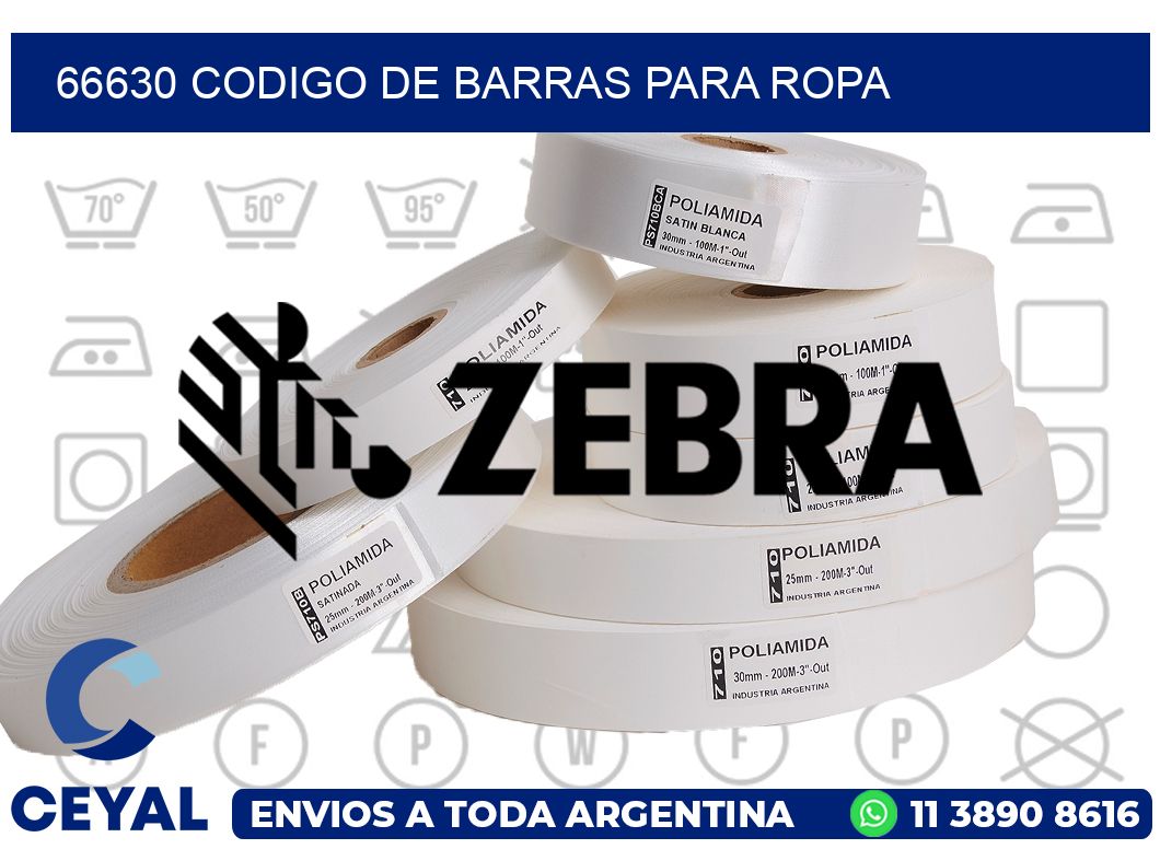 66630 CODIGO DE BARRAS PARA ROPA