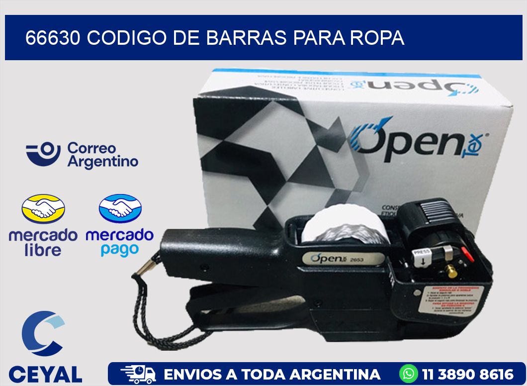 66630 CODIGO DE BARRAS PARA ROPA
