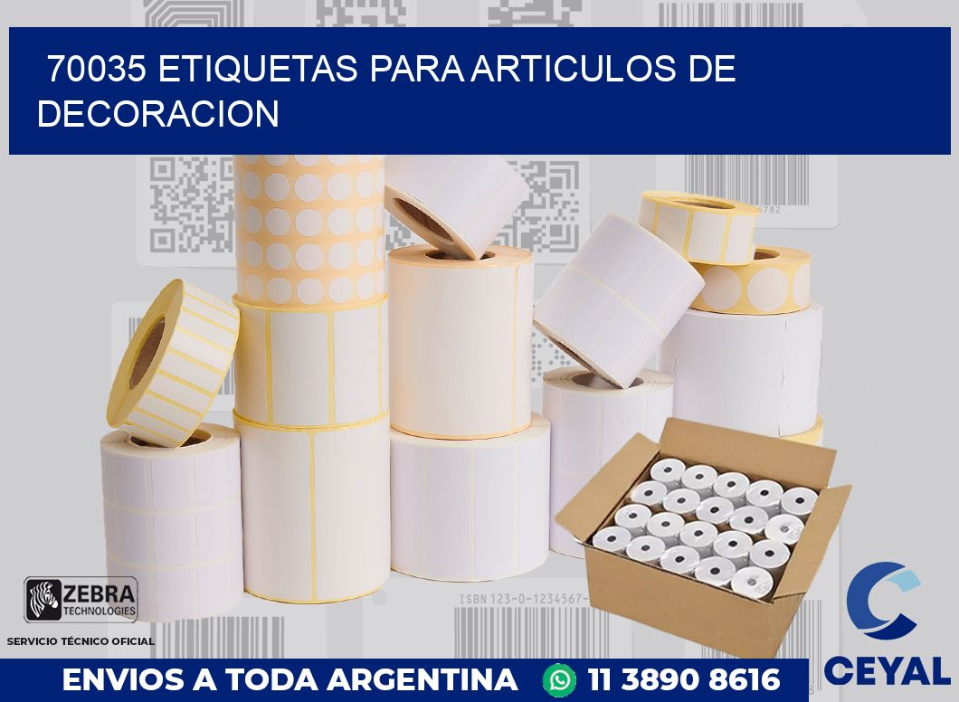 70035 ETIQUETAS PARA ARTICULOS DE DECORACION