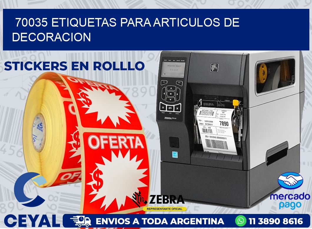 70035 ETIQUETAS PARA ARTICULOS DE DECORACION