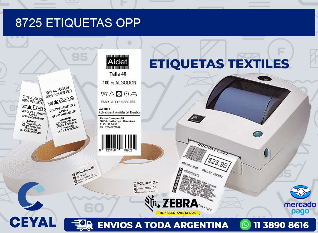 8725 ETIQUETAS OPP