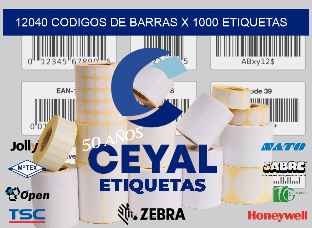 12040 codigos de barras x 1000 etiquetas