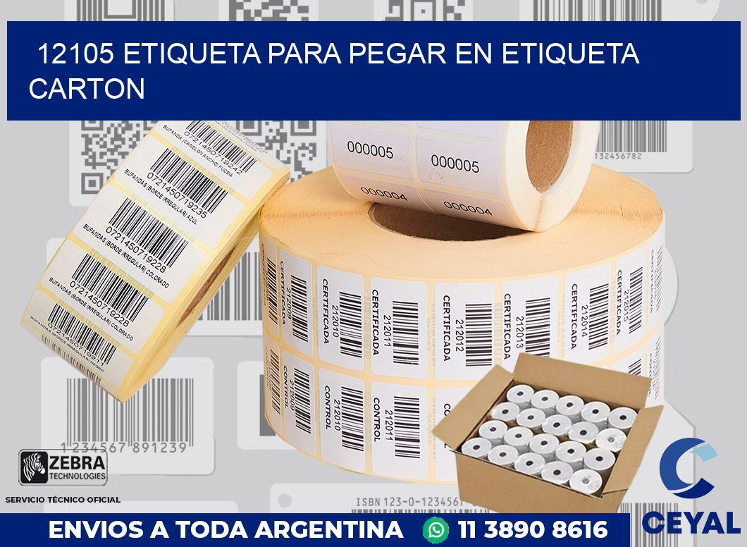 12105 ETIQUETA PARA PEGAR EN ETIQUETA CARTON